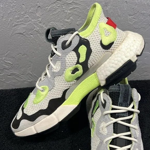 🔥🔥 ADIDAS P.O.D. S3.2 ML Shoes White Hi-Res Yellow Men Sz 8 - EUC - Very RARE!