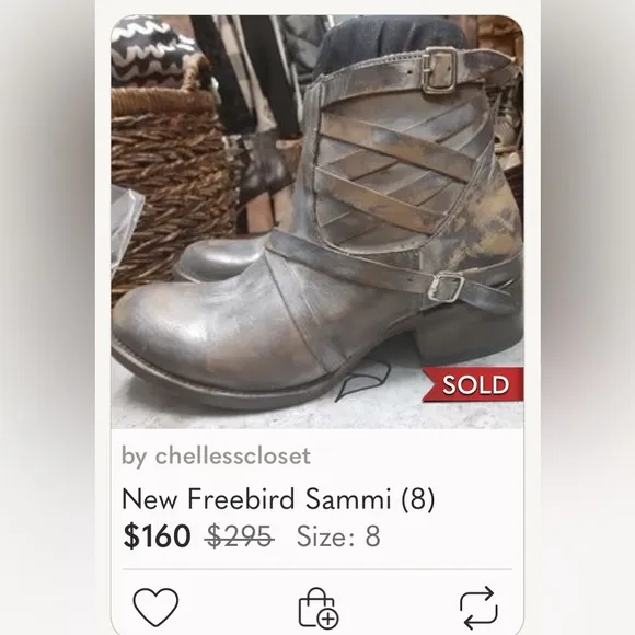 ⭐️ FREEBIRD by Steven Madden Sammi brown distressed leather booties women 8