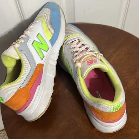 🔥🔥 NEW BALANCE  997H Sneakers WHITE PASTEL MULTI Women 11 - EXCELLENT - Rare!