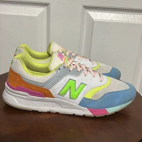 🔥🔥 NEW BALANCE  997H Sneakers WHITE PASTEL MULTI Women 11 - EXCELLENT - Rare!