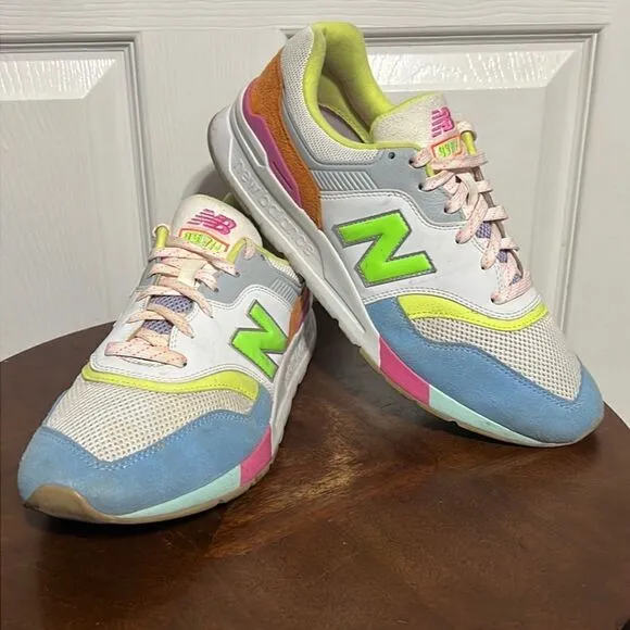🔥🔥 NEW BALANCE  997H Sneakers WHITE PASTEL MULTI Women 11 - EXCELLENT - Rare!