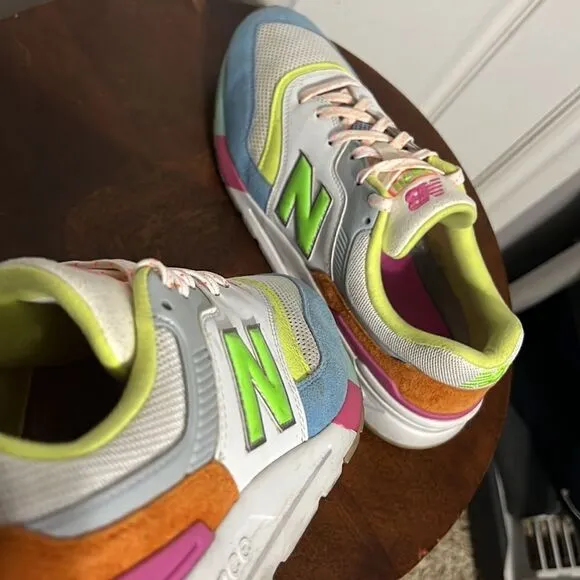 🔥🔥 NEW BALANCE  997H Sneakers WHITE PASTEL MULTI Women 11 - EXCELLENT - Rare!