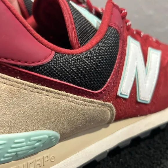 🔥 NEW BALANCE 574 Running Shoes Sneakers Brick red/Tan/Aqua Men Sz 10 -EXCELLEN