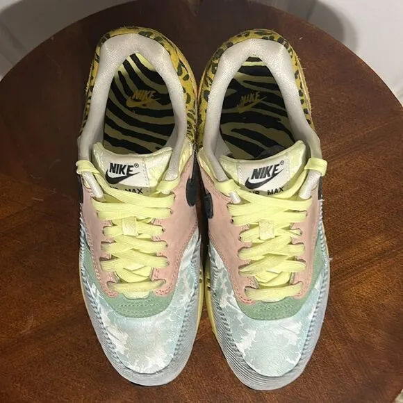 🔥🔥 NIKE Air Max 1 'Spring Mix' Size 8 Teal Tint / Lemon Wash Running Sneakers