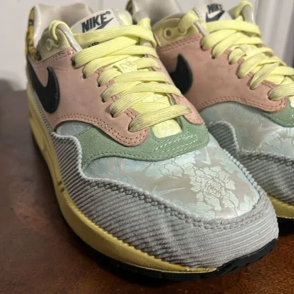🔥🔥 NIKE Air Max 1 'Spring Mix' Size 8 Teal Tint / Lemon Wash Running Sneakers