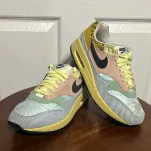 🔥🔥 NIKE Air Max 1 'Spring Mix' Size 8 Teal Tint / Lemon Wash Running Sneakers
