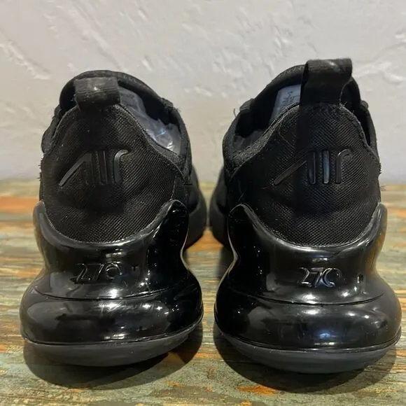 🔥🔥 NIKE Air Max 270 ‘Triple Black’ Running Shoes AH6789-006 Women Sz 7 - EUC