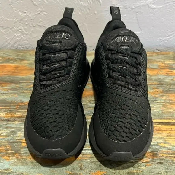 🔥🔥 NIKE Air Max 270 ‘Triple Black’ Running Shoes AH6789-006 Women Sz 7 - EUC