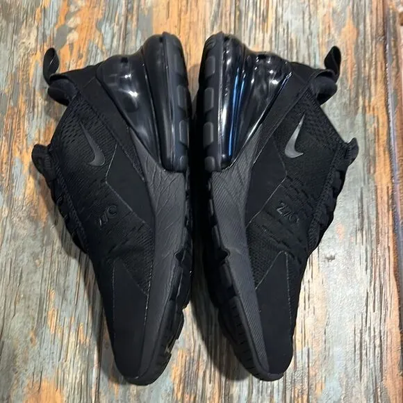 🔥🔥 NIKE Air Max 270 ‘Triple Black’ Running Shoes AH6789-006 Women Sz 7 - EUC