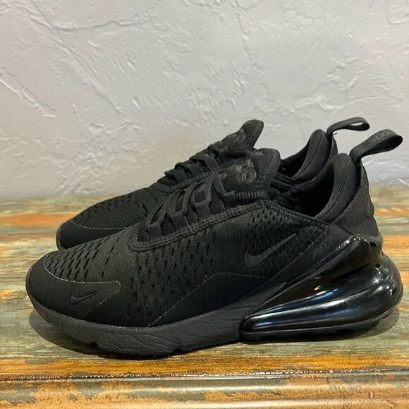 🔥🔥 NIKE Air Max 270 ‘Triple Black’ Running Shoes AH6789-006 Women Sz 7 - EUC