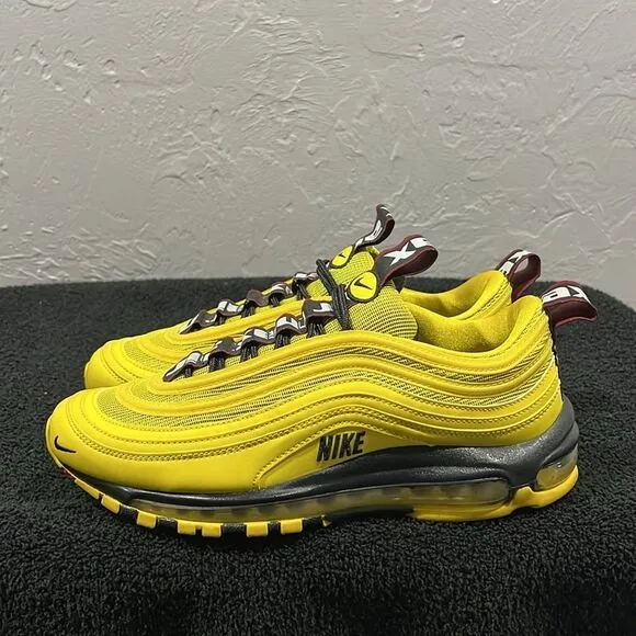 🔥🔥 NIKE Air Max 97 'Bright Citron’ Yellow RARE Running Shoes Men Sz 9 - PERFEC