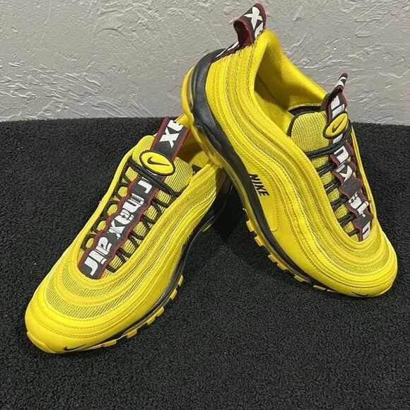 🔥🔥 NIKE Air Max 97 'Bright Citron’ Yellow RARE Running Shoes Men Sz 9 - PERFEC
