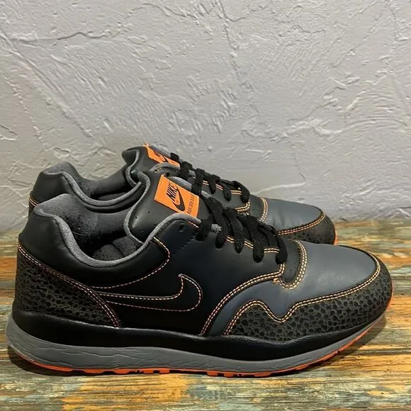 🔥 NIKE Air Safari 87 Retro Training/Running Shoes - Black/Gray/Orange - Men Sz