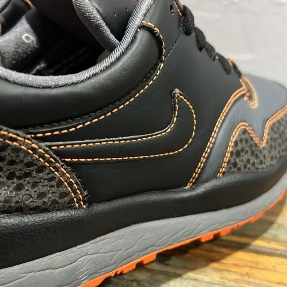 🔥 NIKE Air Safari 87 Retro Training/Running Shoes - Black/Gray/Orange - Men Sz