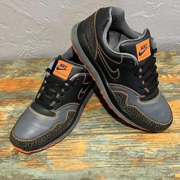 🔥 NIKE Air Safari 87 Retro Training/Running Shoes - Black/Gray/Orange - Men Sz