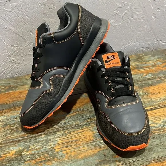 🔥 NIKE Air Safari 87 Retro Training/Running Shoes - Black/Gray/Orange - Men Sz