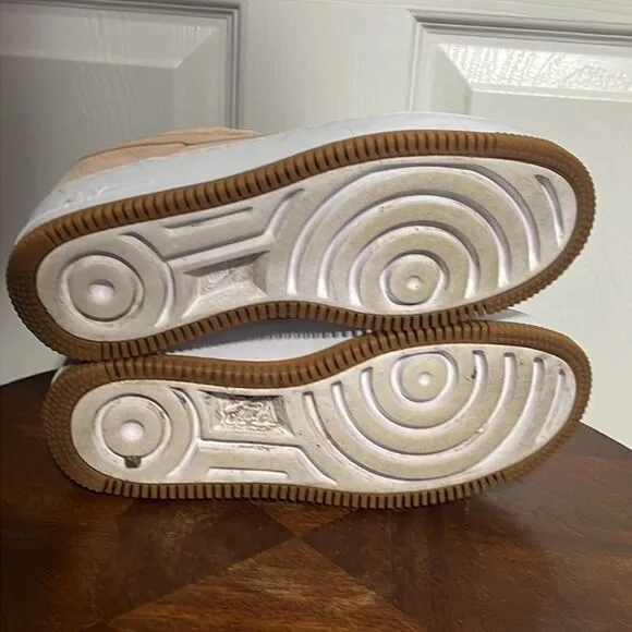 🔥🔥 NIKE AIR FORCE 1 Sage Women’s Suede Platform Shoes - Sz 6.5 - EXCELLENT