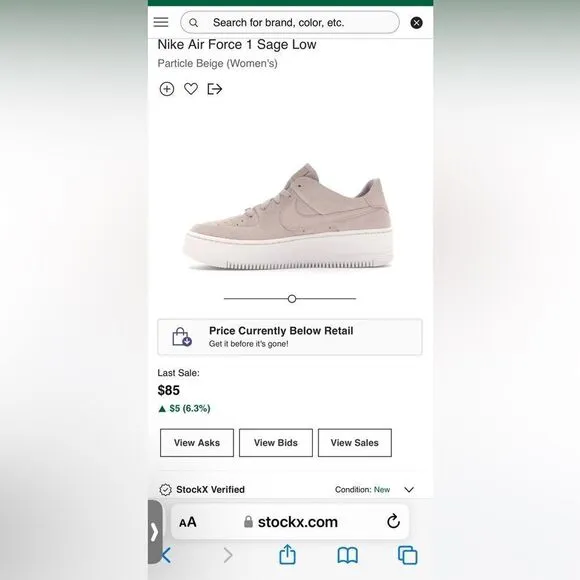 🔥🔥 NIKE AIR FORCE 1 Sage Women’s Suede Platform Shoes - Sz 6.5 - EXCELLENT