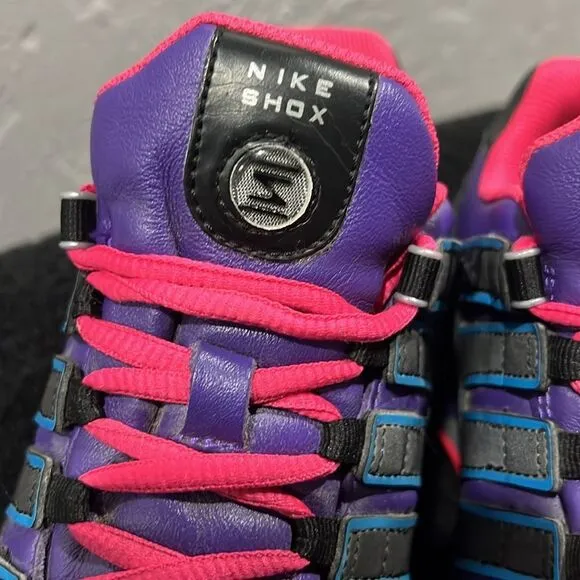 🔥🔥 NIKE SHOX NZ Nike ID Running Shoes Women Sz 7 - Purple/Black/Pink - EUC