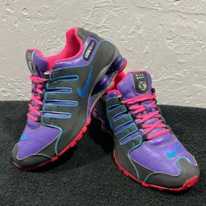 🔥🔥 NIKE SHOX NZ Nike ID Running Shoes Women Sz 7 - Purple/Black/Pink - EUC