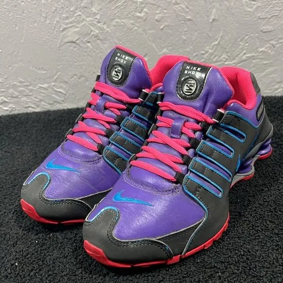 🔥🔥 NIKE SHOX NZ Nike ID Running Shoes Women Sz 7 - Purple/Black/Pink - EUC