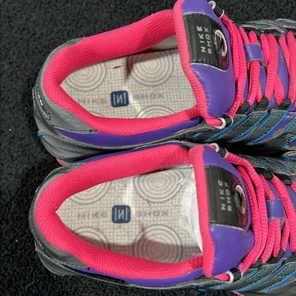 🔥🔥 NIKE SHOX NZ Nike ID Running Shoes Women Sz 7 - Purple/Black/Pink - EUC