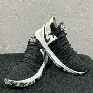🔥🏀 NIKE ZOOM KD 10 Durant Oreo Flyknit X Nets Black Shoes 897815-008 Size 9.5