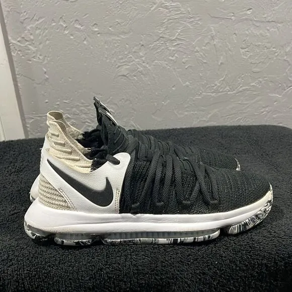 🔥🏀 NIKE ZOOM KD 10 Durant Oreo Flyknit X Nets Black Shoes 897815-008 Size 9.5