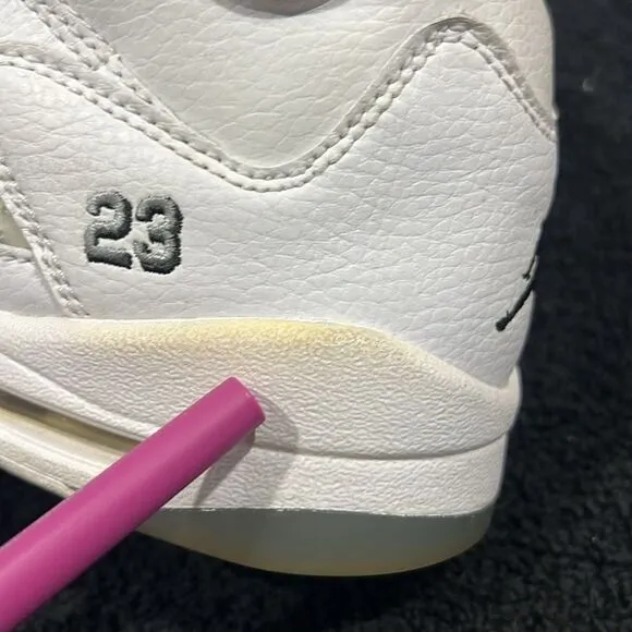 🔥🏀 NIKE Air Jordan 5 Retro 2015 Metallic White Basketball Sneaker Shoes Sz 6.5