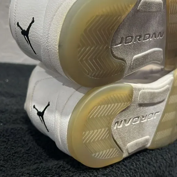 🔥🏀 NIKE Air Jordan 5 Retro 2015 Metallic White Basketball Sneaker Shoes Sz 6.5
