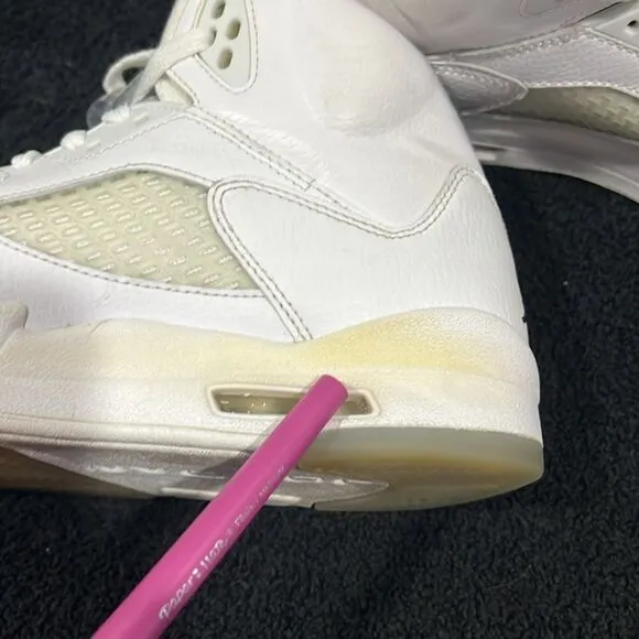 🔥🏀 NIKE Air Jordan 5 Retro 2015 Metallic White Basketball Sneaker Shoes Sz 6.5