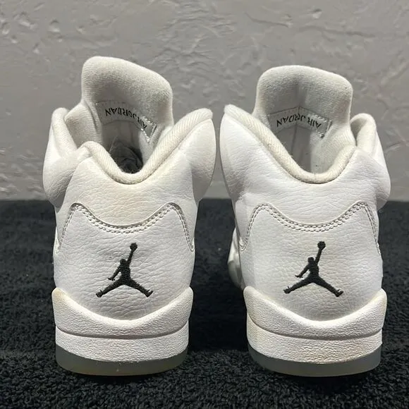 🔥🏀 NIKE Air Jordan 5 Retro 2015 Metallic White Basketball Sneaker Shoes Sz 6.5