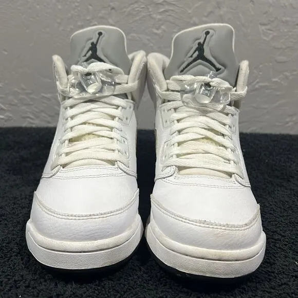 🔥🏀 NIKE Air Jordan 5 Retro 2015 Metallic White Basketball Sneaker Shoes Sz 6.5
