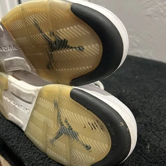 🔥🏀 NIKE Air Jordan 5 Retro 2015 Metallic White Basketball Sneaker Shoes Sz 6.5