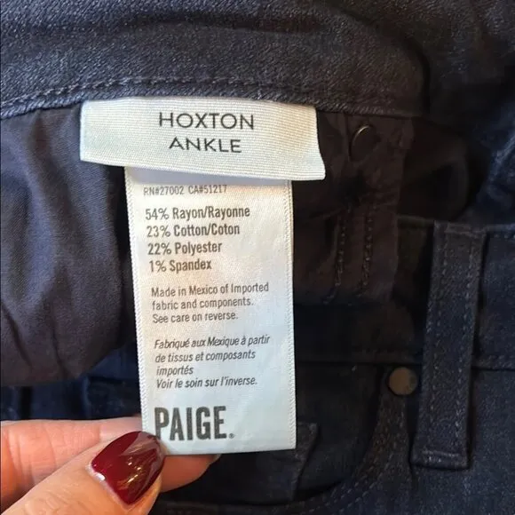 ✨ PAIGE Hoxton Ankle Jeans – Alania Dark Wash, Size 32, Excellent Condition ✨