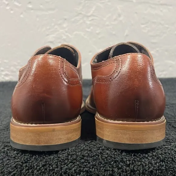 🔥🔥 STACY ADAMS Dunbar Wingtip Oxford Brown Dress Shoes - Men Sz 8M - PERFECT!
