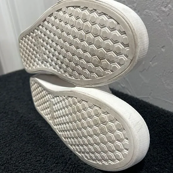 🔥🔥 TRETORN Mako 2 Leather Sneaker Shoes White/Gold Women Sz 8.5 - EXCELLENT