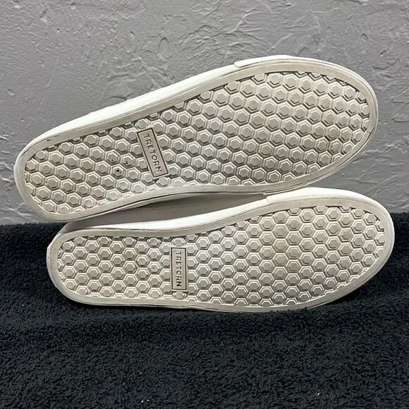 🔥🔥 TRETORN Mako 2 Leather Sneaker Shoes White/Gold Women Sz 8.5 - EXCELLENT