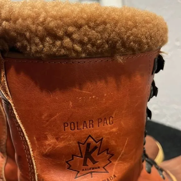 🔥🔥 Vintage SOREL KAUFMAN Polar Pac Boots Leather/Rubber/Wool Inserts Sz 6 - EU
