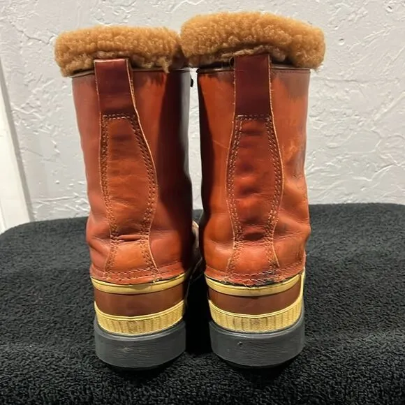 🔥🔥 Vintage SOREL KAUFMAN Polar Pac Boots Leather/Rubber/Wool Inserts Sz 6 - EU