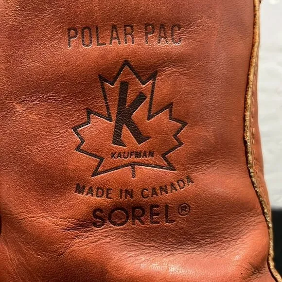 🔥🔥 Vintage SOREL KAUFMAN Polar Pac Boots Leather/Rubber/Wool Inserts Sz 6 - EU