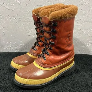 🔥🔥 Vintage SOREL KAUFMAN Polar Pac Boots Leather/Rubber/Wool Inserts Sz 6 - EU