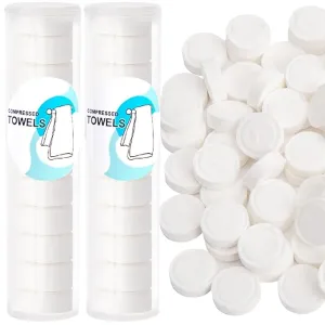 100 PCS Compressed Towels Pack with 2 Carrying Cases, Portable for Home Travel Camping Outdoors and Beauty Salon (100PCS   2 Carrying Cases)