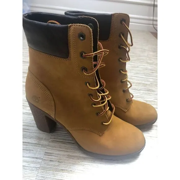 1313 Timberland Earth keepers Glancy 6-Inch Lace-up Women Boots WHEAT sz 10