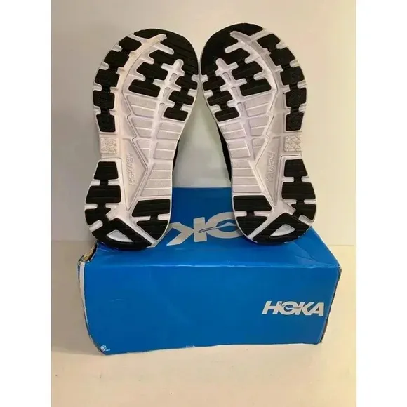 .1692 Hoka W Clifton 9, Black/White, Womens Running Shoes-US 7 Womens