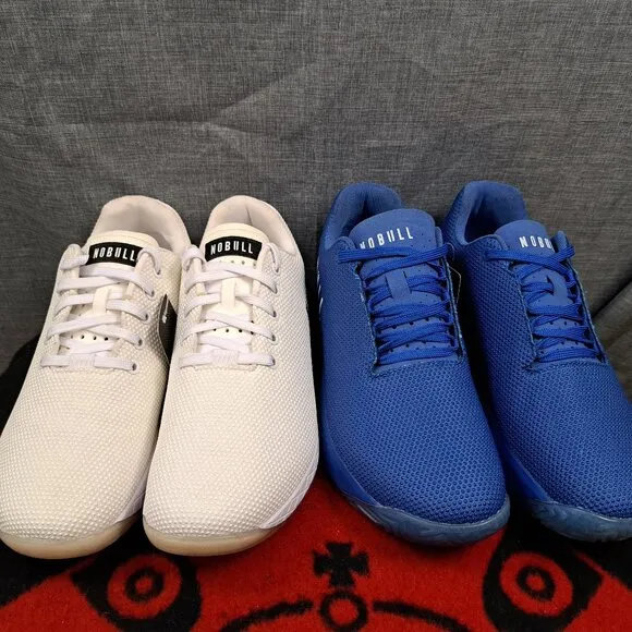 2 Pairs NWT NOBULL Electric Blue &amp; White Cross Training Shoes Men 10