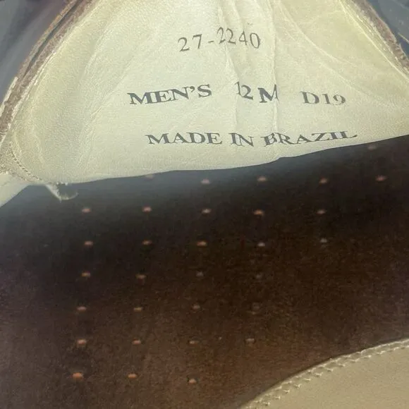 272240 SD50 MARTELL PLAIN TOE MENS SHOES SIZE 12M TAN LEATHER JOHNSTON &amp; MURPHY