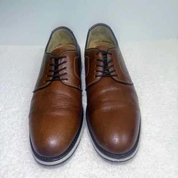 272240 SD50 MARTELL PLAIN TOE MENS SHOES SIZE 12M TAN LEATHER JOHNSTON &amp; MURPHY