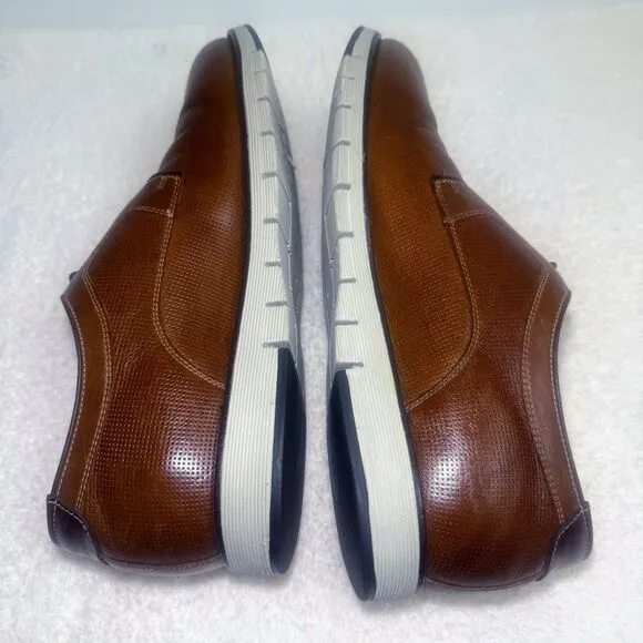 272240 SD50 MARTELL PLAIN TOE MENS SHOES SIZE 12M TAN LEATHER JOHNSTON &amp; MURPHY