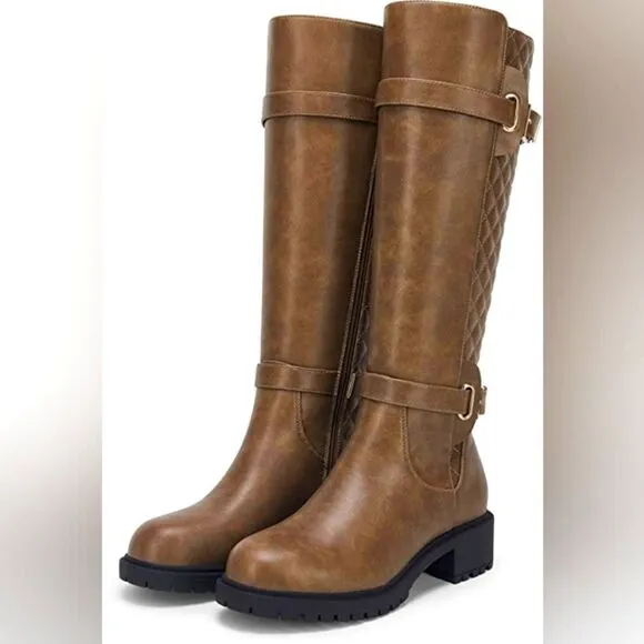 (43-2494)  Rilista Women Platform Knee High Boots Sz 6